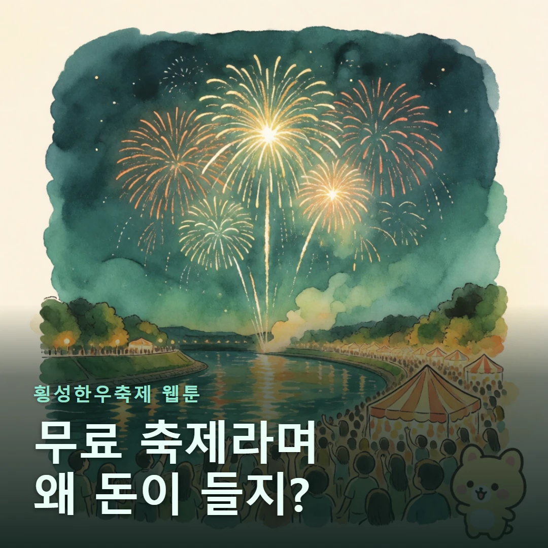 횡성한우축제 웹툰 표지 — 무료 축제라며 왜 돈이 들지?