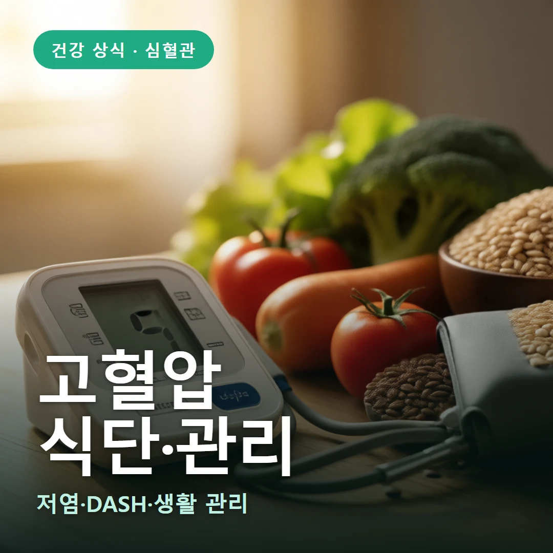 고혈압 요약 표지 — 저염·DASH·생활 관리