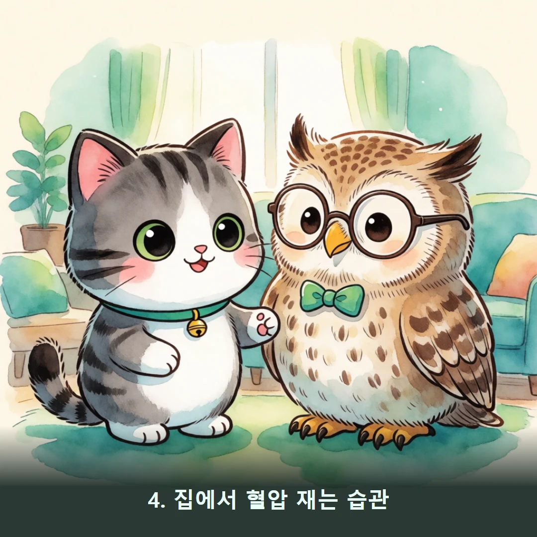 웹툰 4컷 — 4. 집에서 혈압 재는 습관