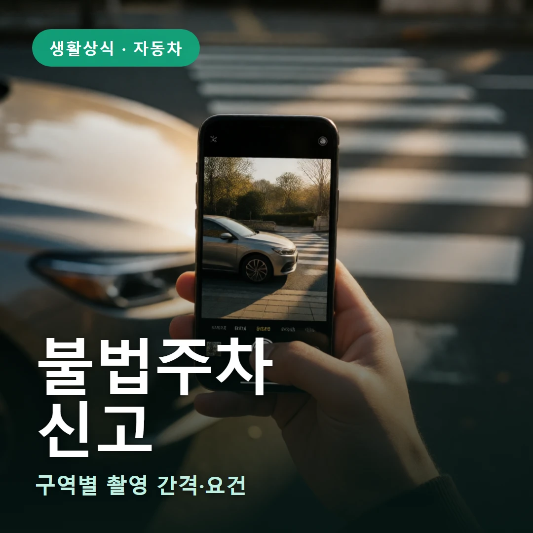 불법주차 요약 표지 — 구역별 촬영 간격·요건