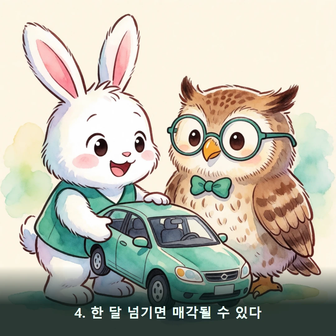웹툰 4컷 — 4. 한 달 넘기면 매각될 수 있다