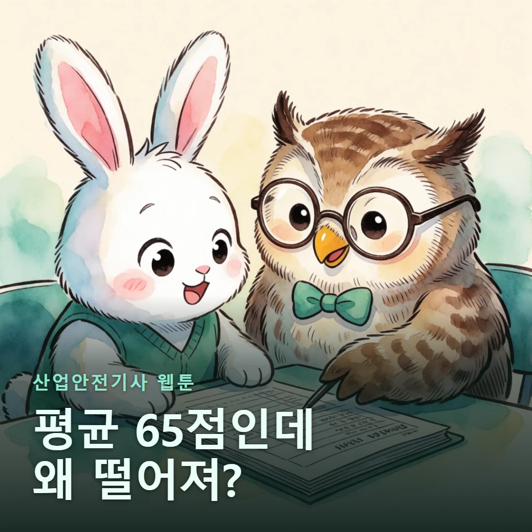 산업안전기사 웹툰 표지 — 평균 65점인데 왜 떨어져?