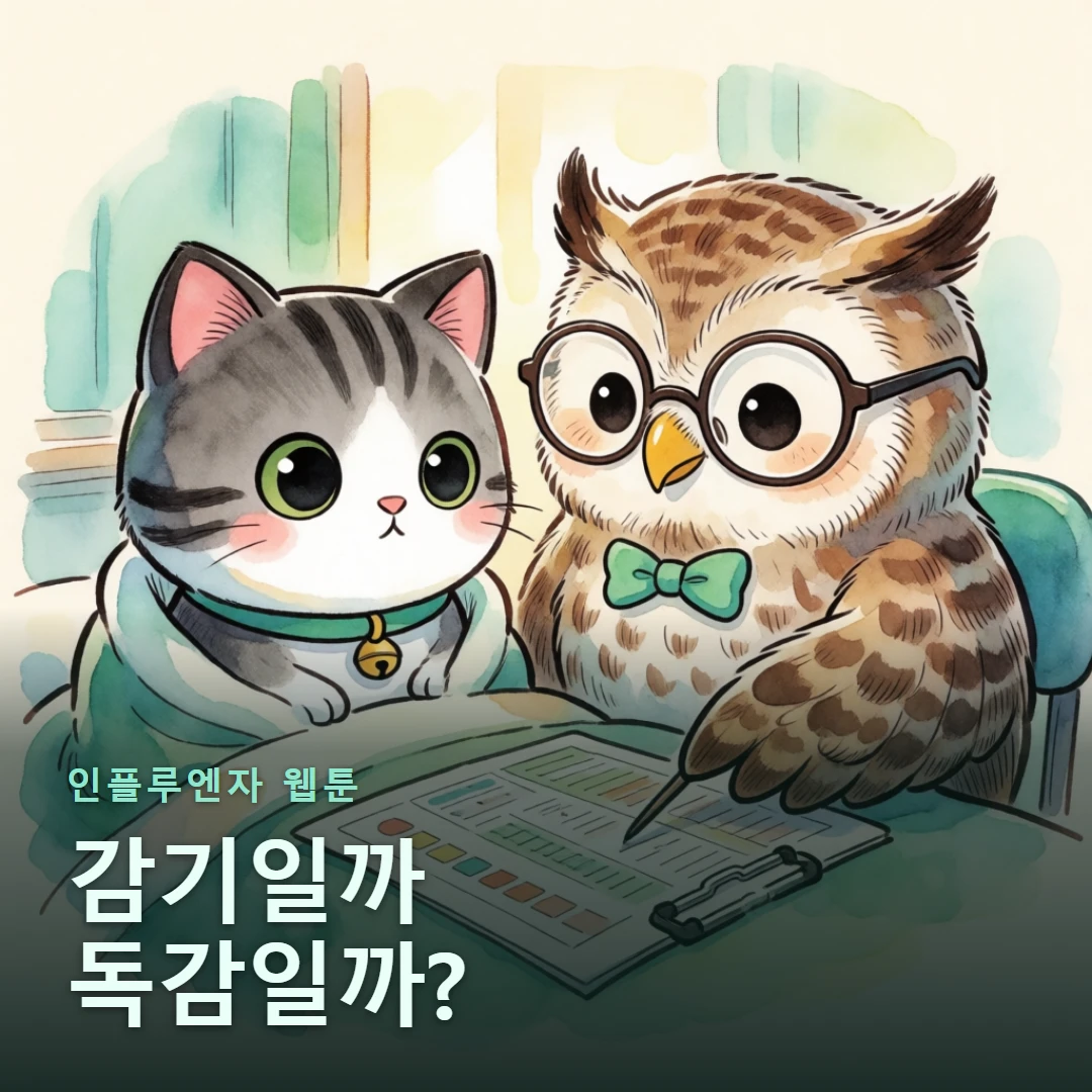 인플루엔자 웹툰 표지 — 감기일까 독감일까?