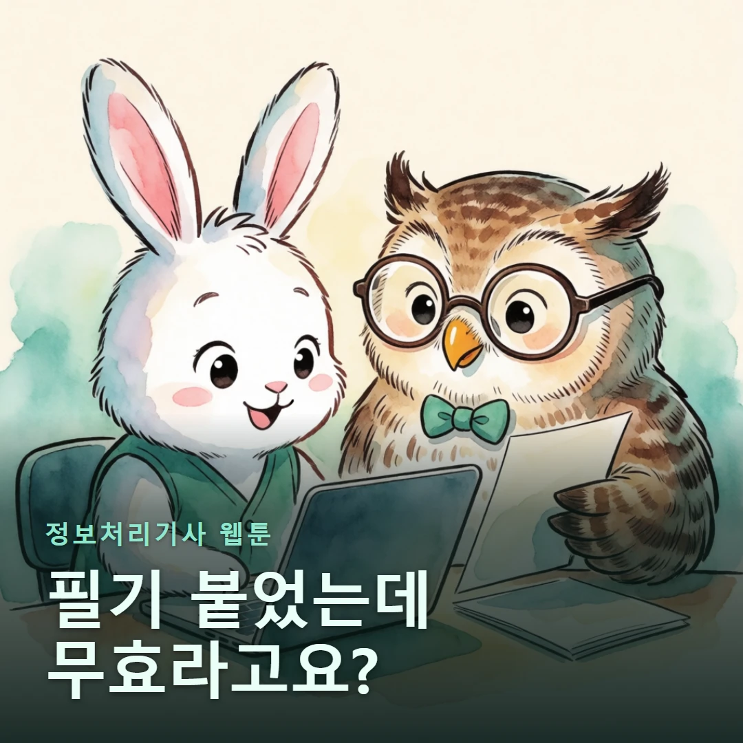 정보처리기사 웹툰 표지 — 필기 붙었는데 무효라고요?