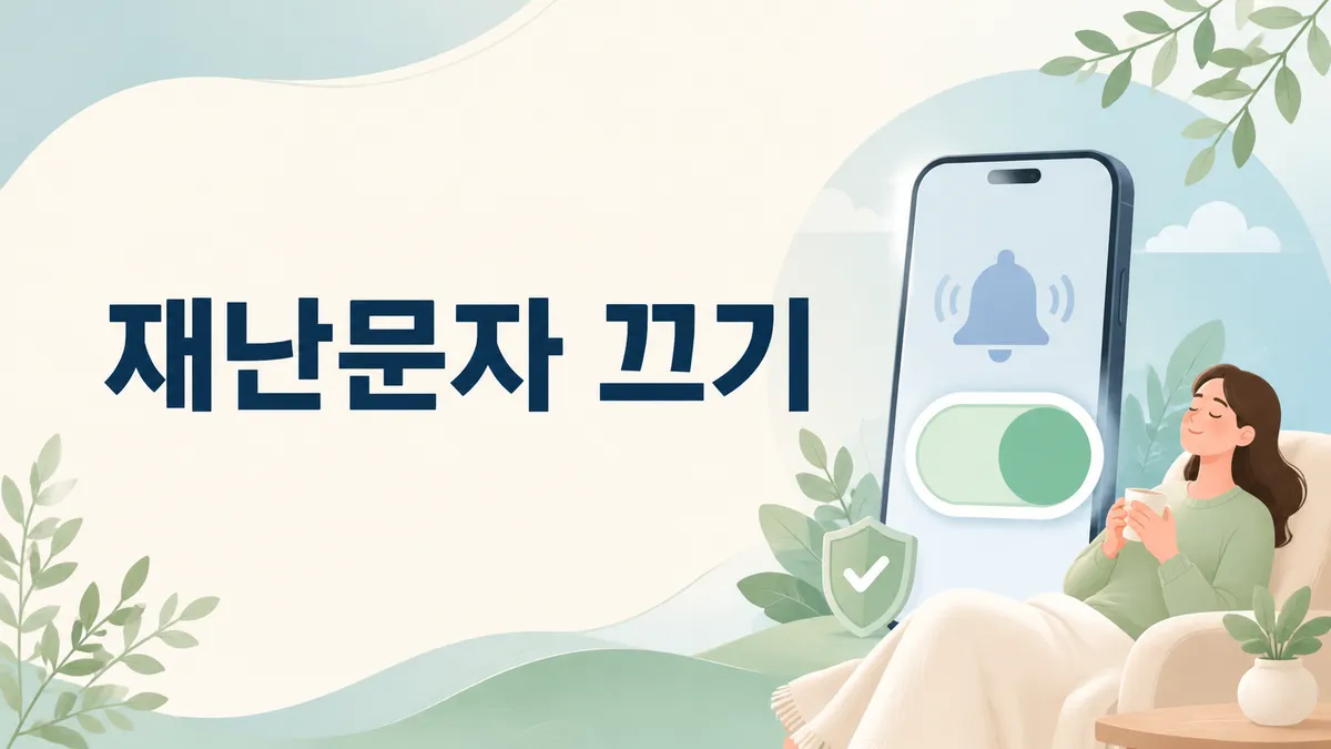 재난문자 끄기·설정 — 안드로이드·아이폰