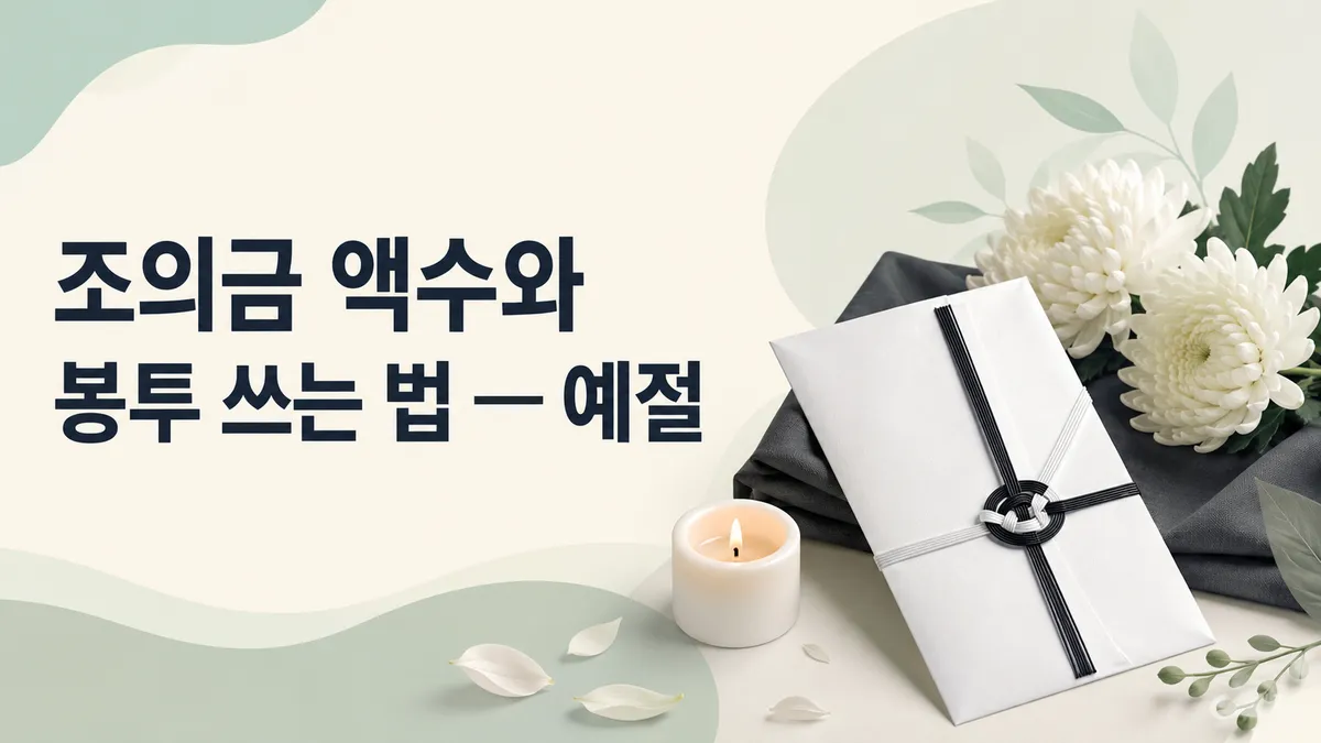 조의금 액수와 봉투 쓰는 법 — 예절