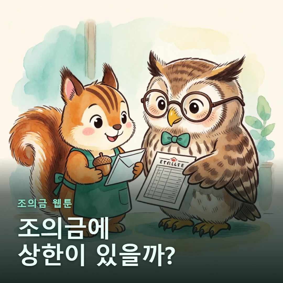 조의금 웹툰 표지 — 조의금에 상한이 있을까?