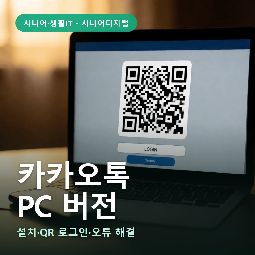 카카오톡 요약 표지 — 설치·QR 로그인·오류 해결