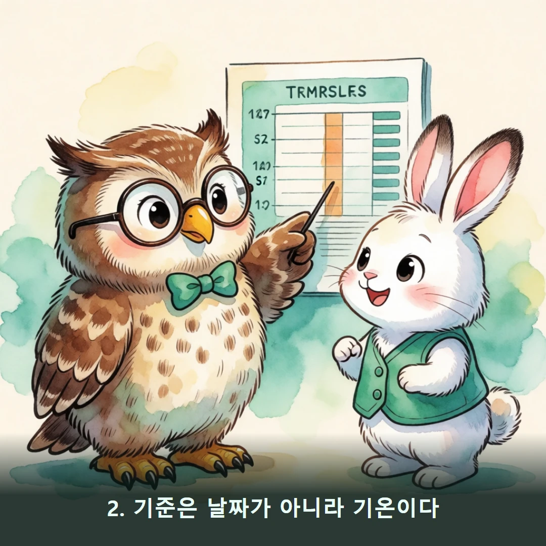웹툰 2컷 — 2. 기준은 날짜가 아니라 기온이다