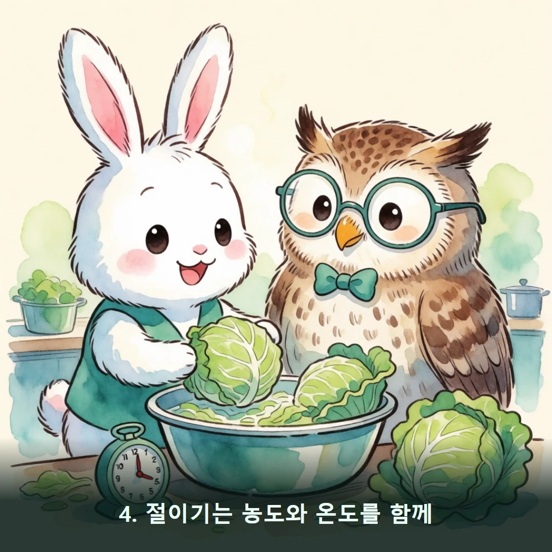 웹툰 4컷 — 4. 절이기는 농도와 온도를 함께