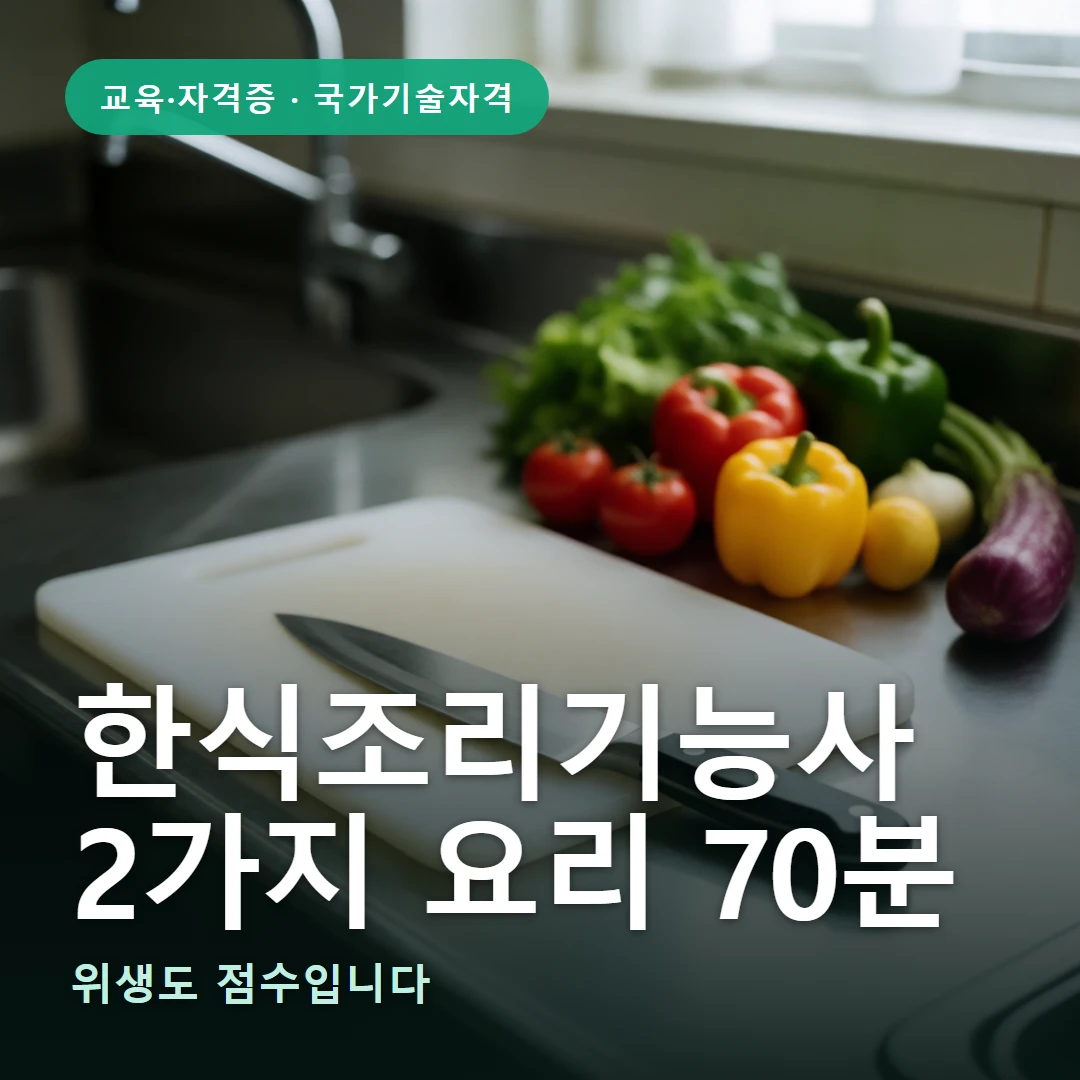 한식조리기능사 요약 표지 — 위생도 점수입니다