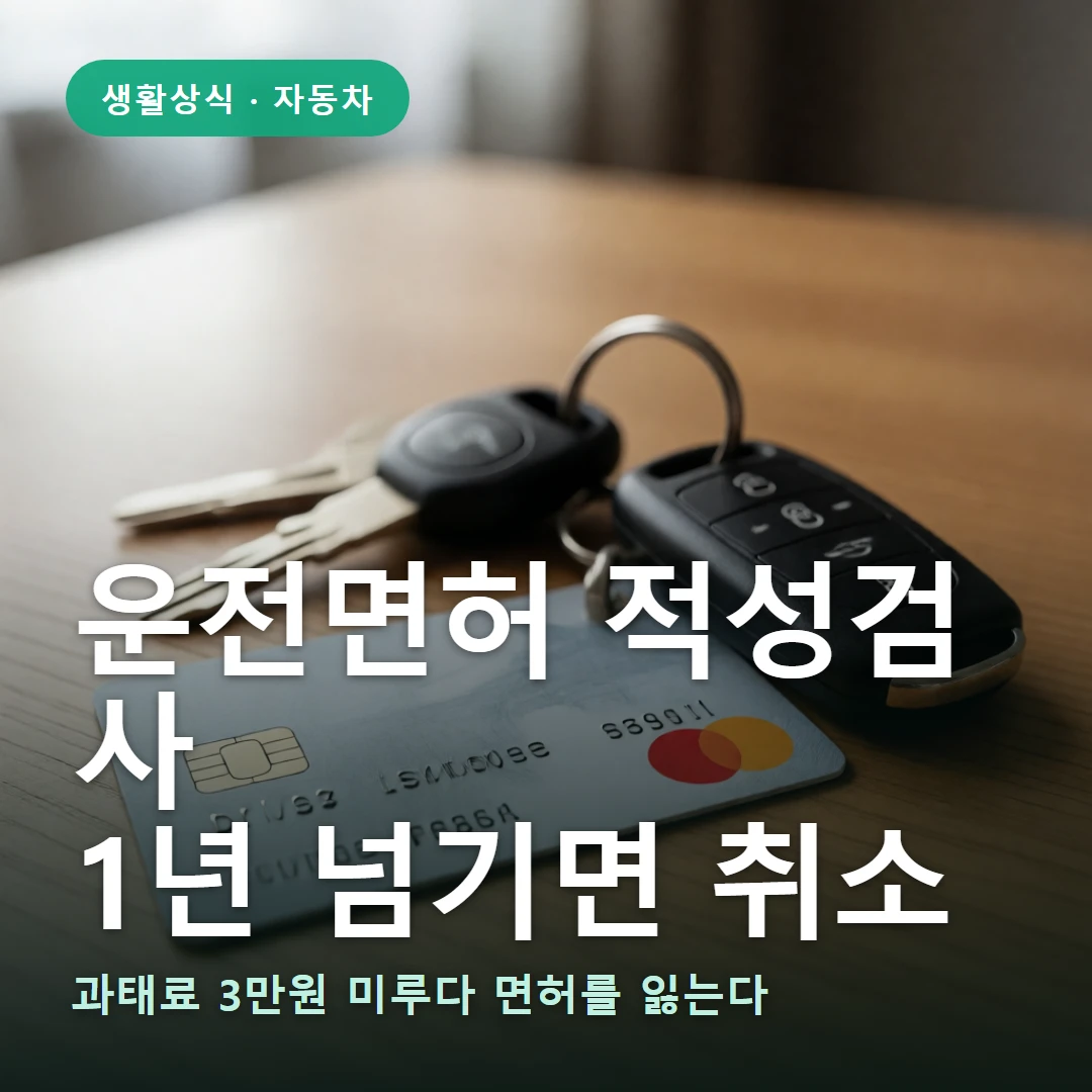 운전면허 적성검사 요약 표지 — 과태료 3만원 미루다 면허를 잃는다