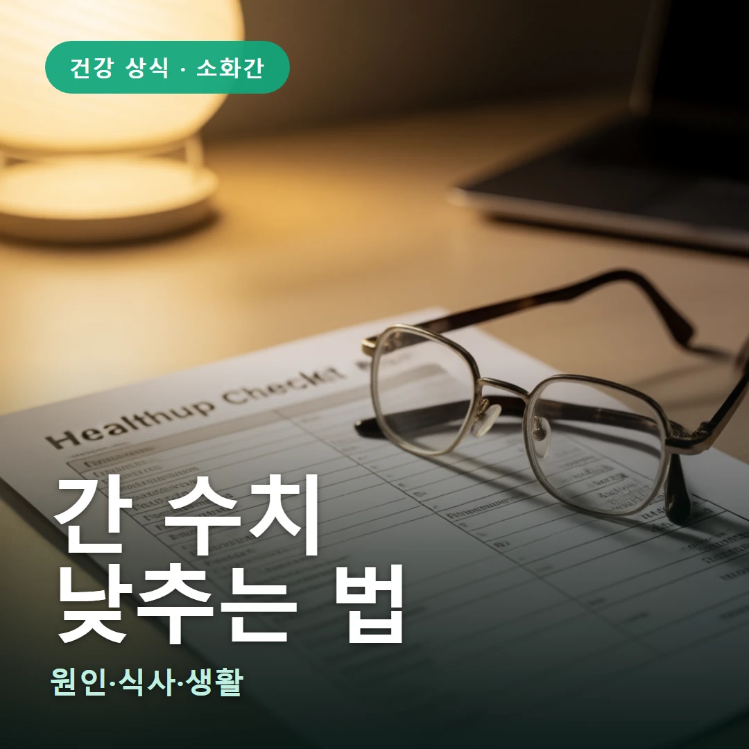 간 수치 요약 표지 — 원인·식사·생활