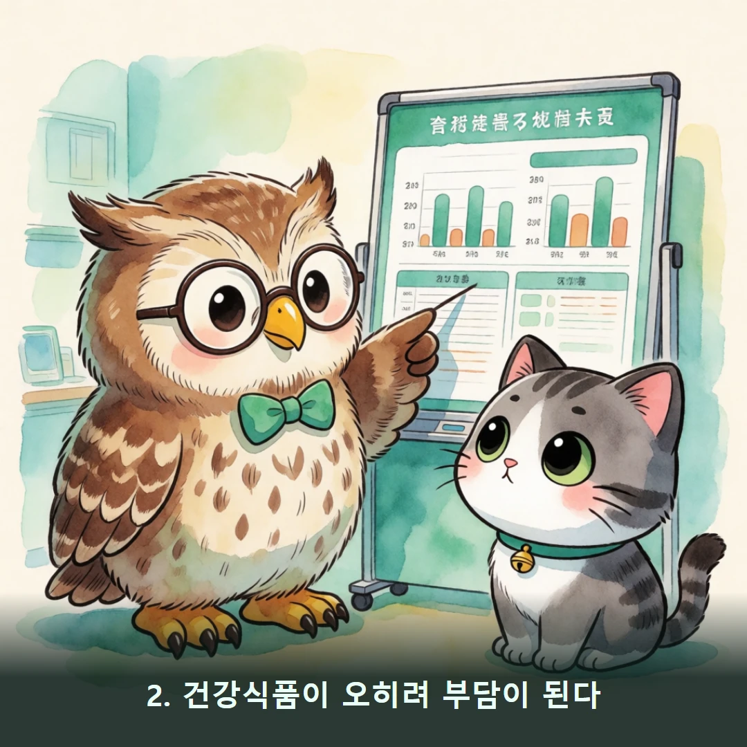 웹툰 2컷 — 2. 건강식품이 오히려 부담이 된다
