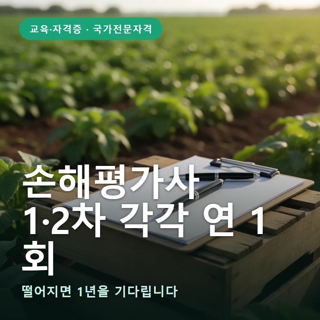 손해평가사 요약 표지 — 떨어지면 1년을 기다립니다
