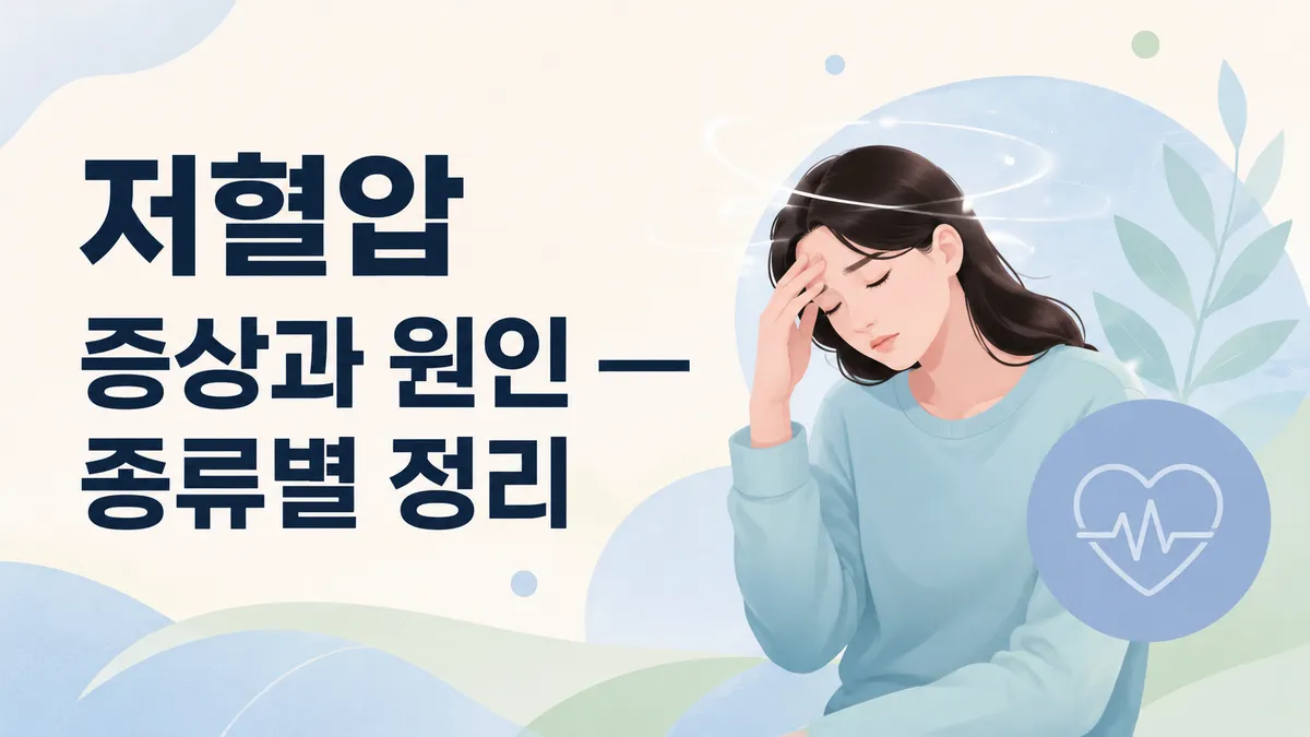 저혈압 증상과 원인 — 종류별 정리
