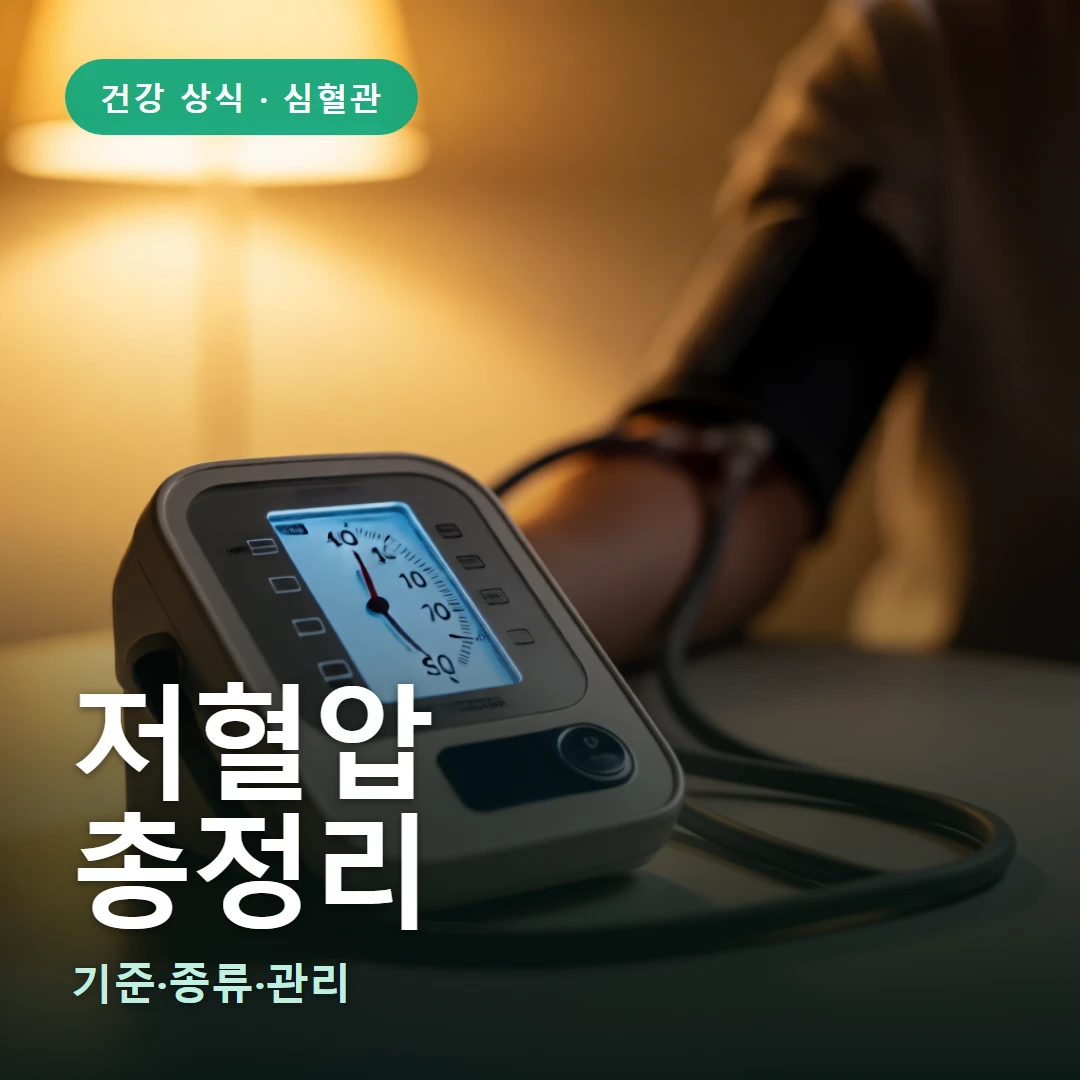 저혈압 요약 표지 — 기준·종류·관리