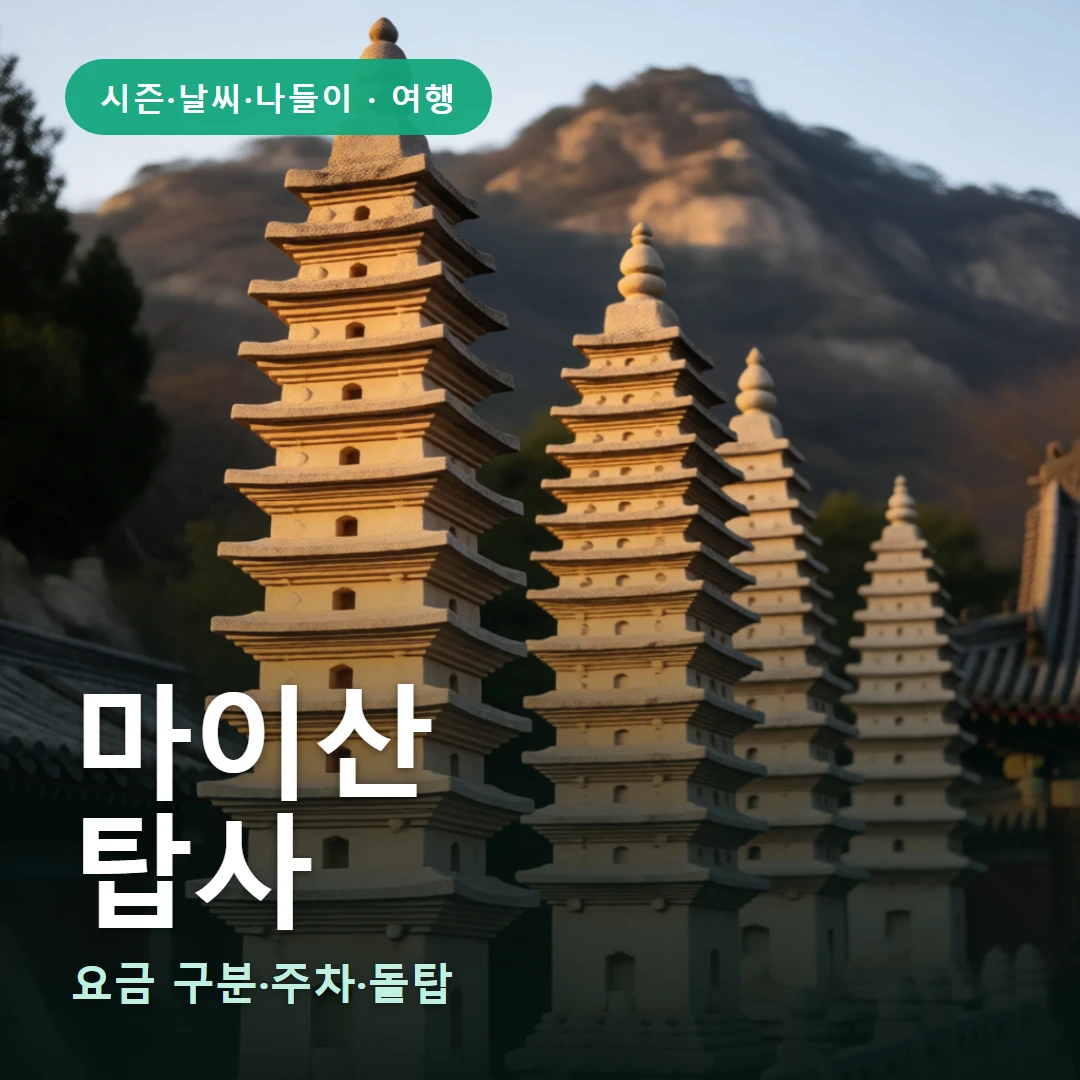 마이산 요약 표지 — 요금 구분·주차·돌탑