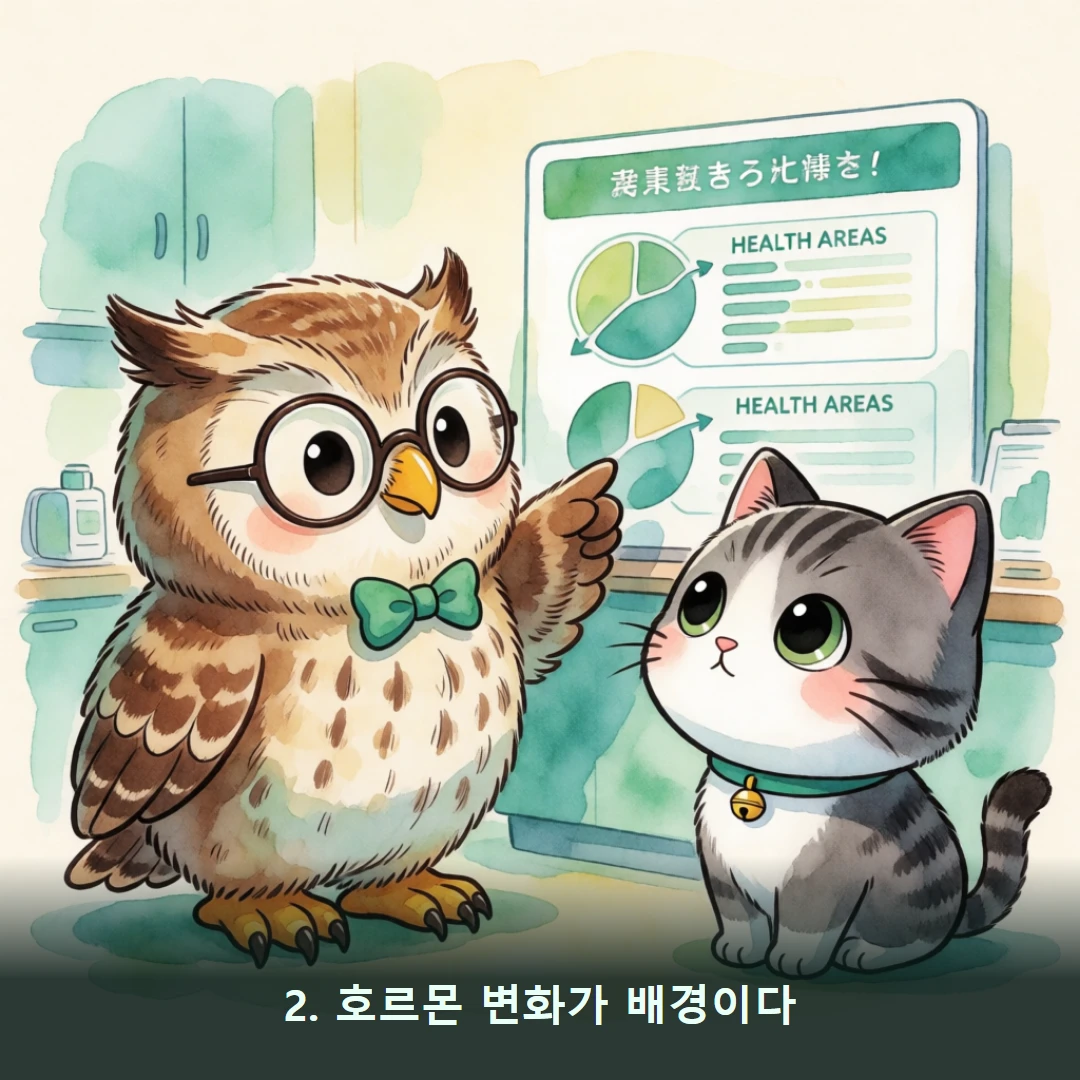 웹툰 2컷 — 2. 호르몬 변화가 배경이다