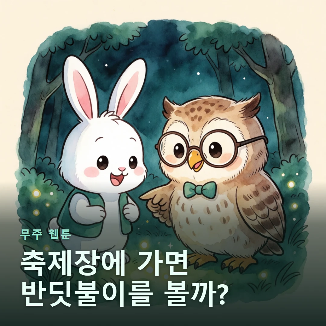 무주 웹툰 표지 — 축제장에 가면 반딧불이를 볼까?