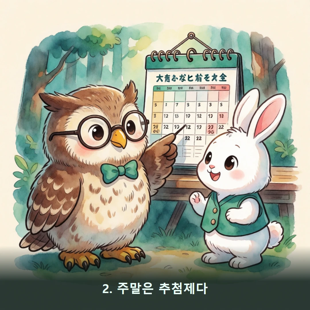 웹툰 2컷 — 2. 주말은 추첨제다