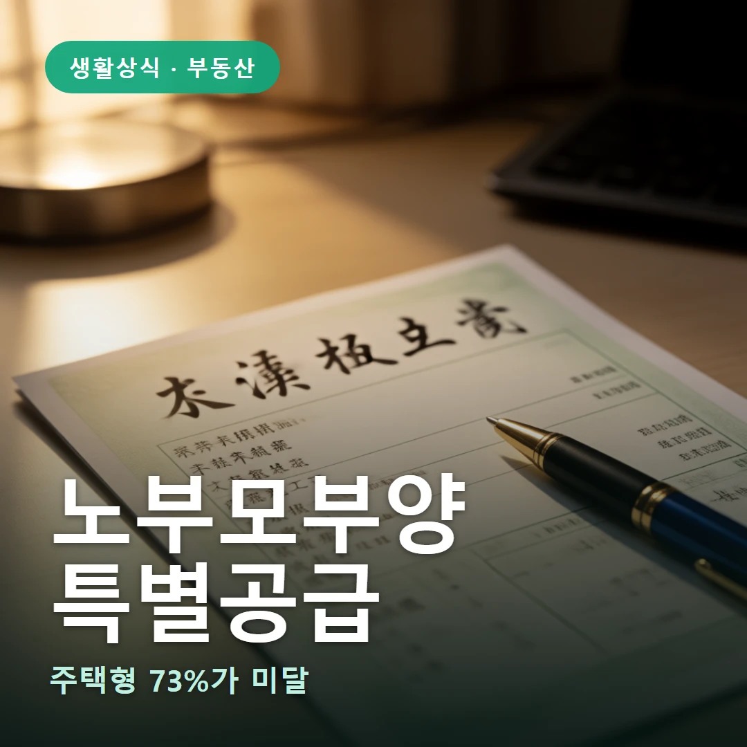 노부모부양 요약 표지 — 주택형 73%가 미달