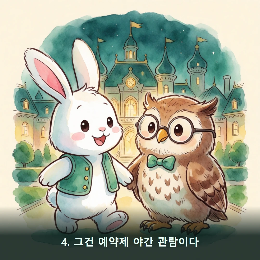 웹툰 4컷 — 4. 그건 예약제 야간 관람이다