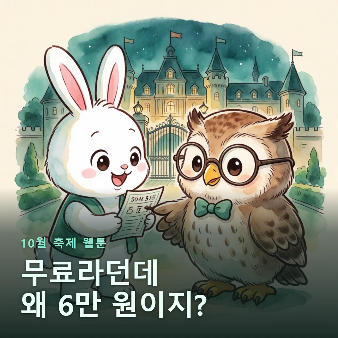 10월 축제 웹툰 표지 — 무료라던데 왜 6만 원이지?
