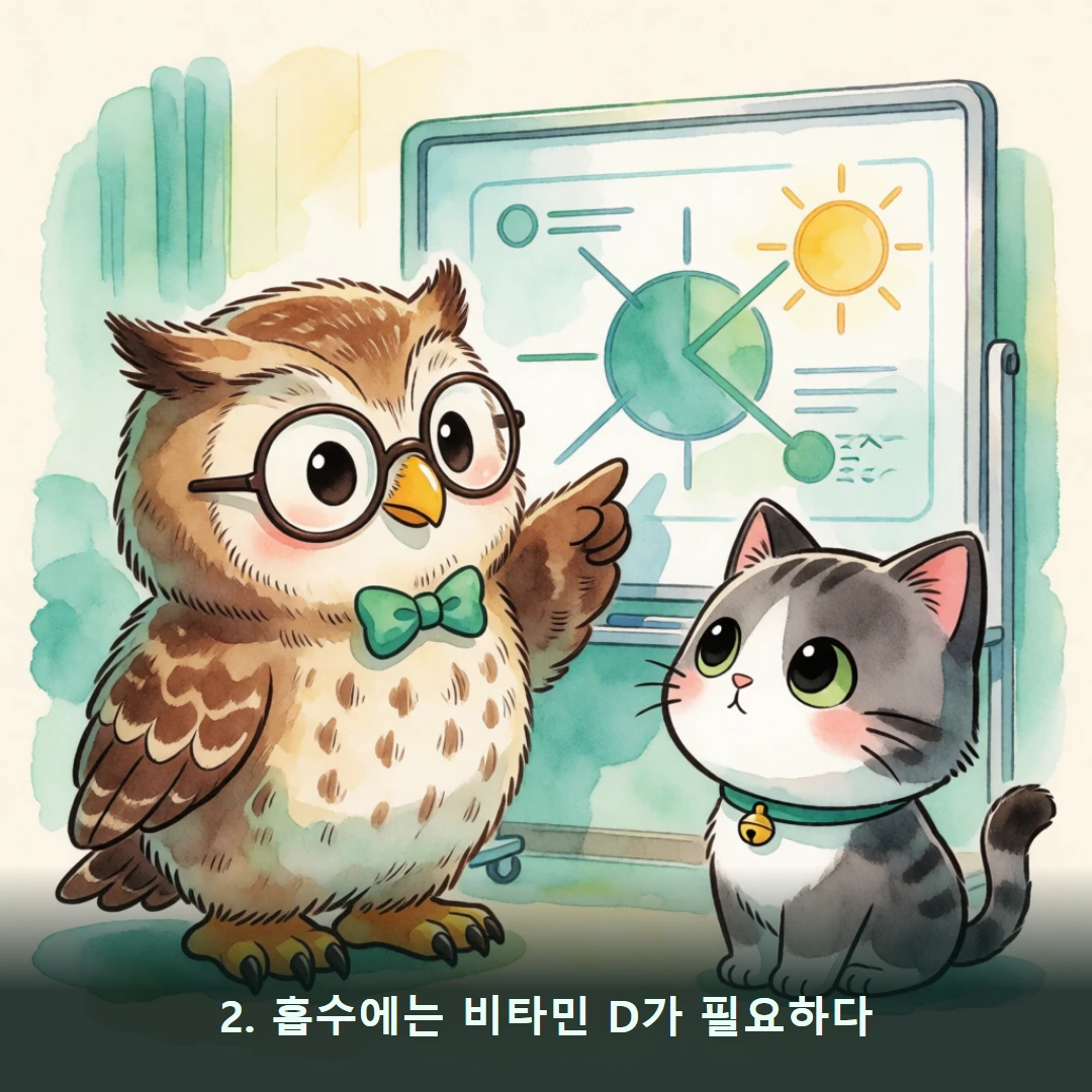 웹툰 2컷 — 2. 흡수에는 비타민 D가 필요하다