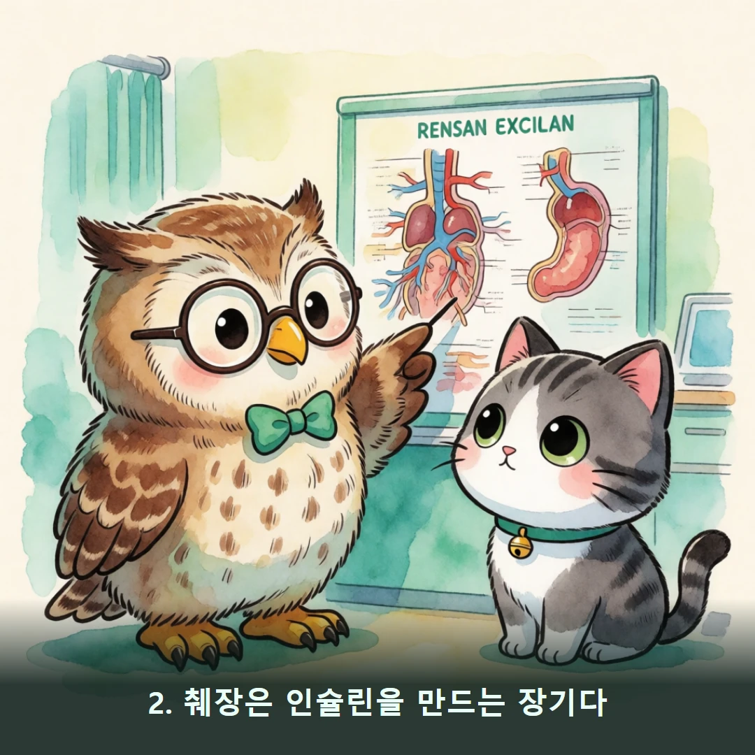 웹툰 2컷 — 2. 췌장은 인슐린을 만드는 장기다