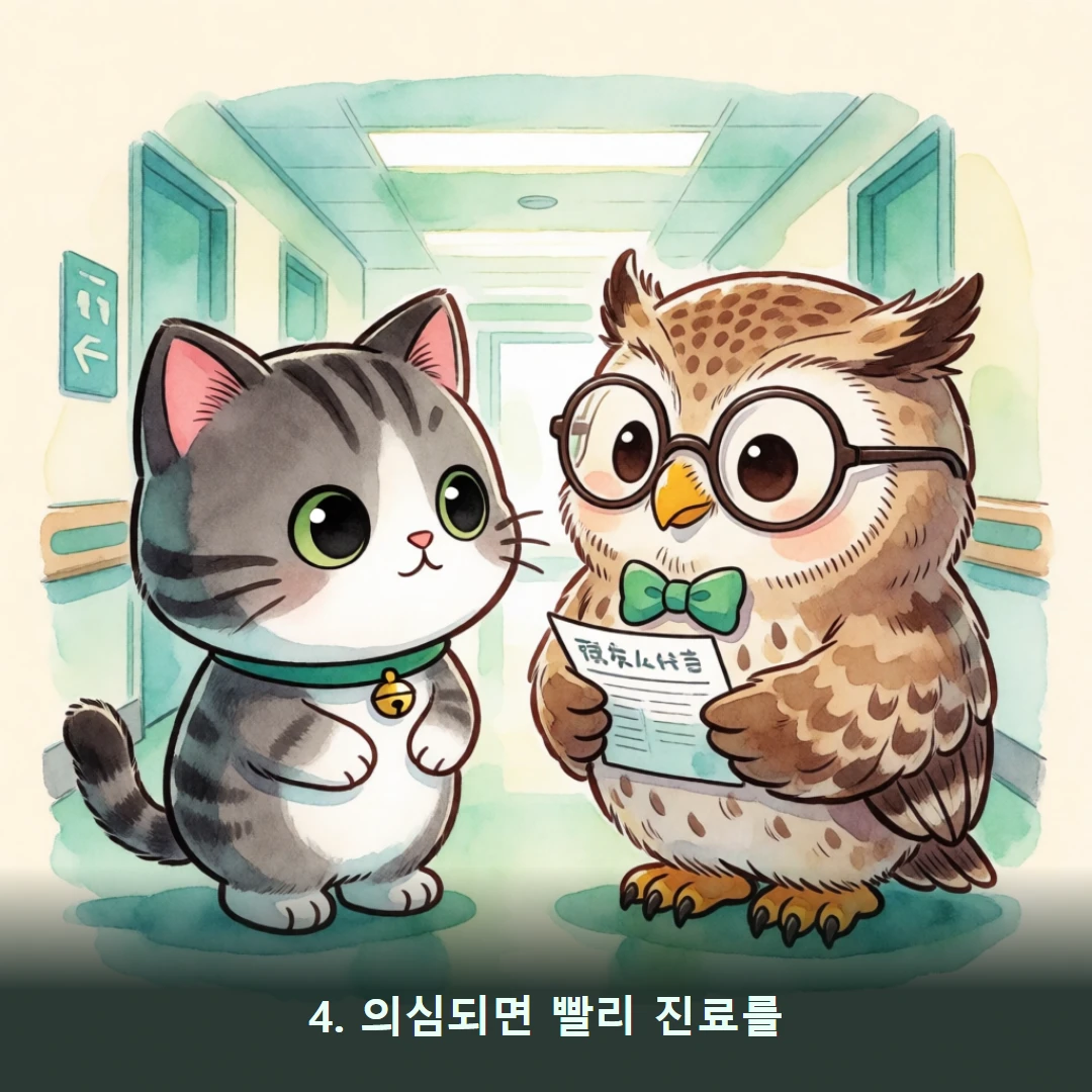 웹툰 4컷 — 4. 의심되면 빨리 진료를