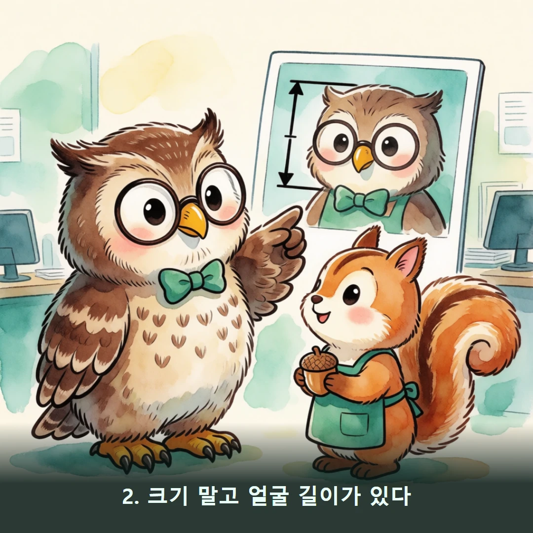 웹툰 2컷 — 2. 크기 말고 얼굴 길이가 있다