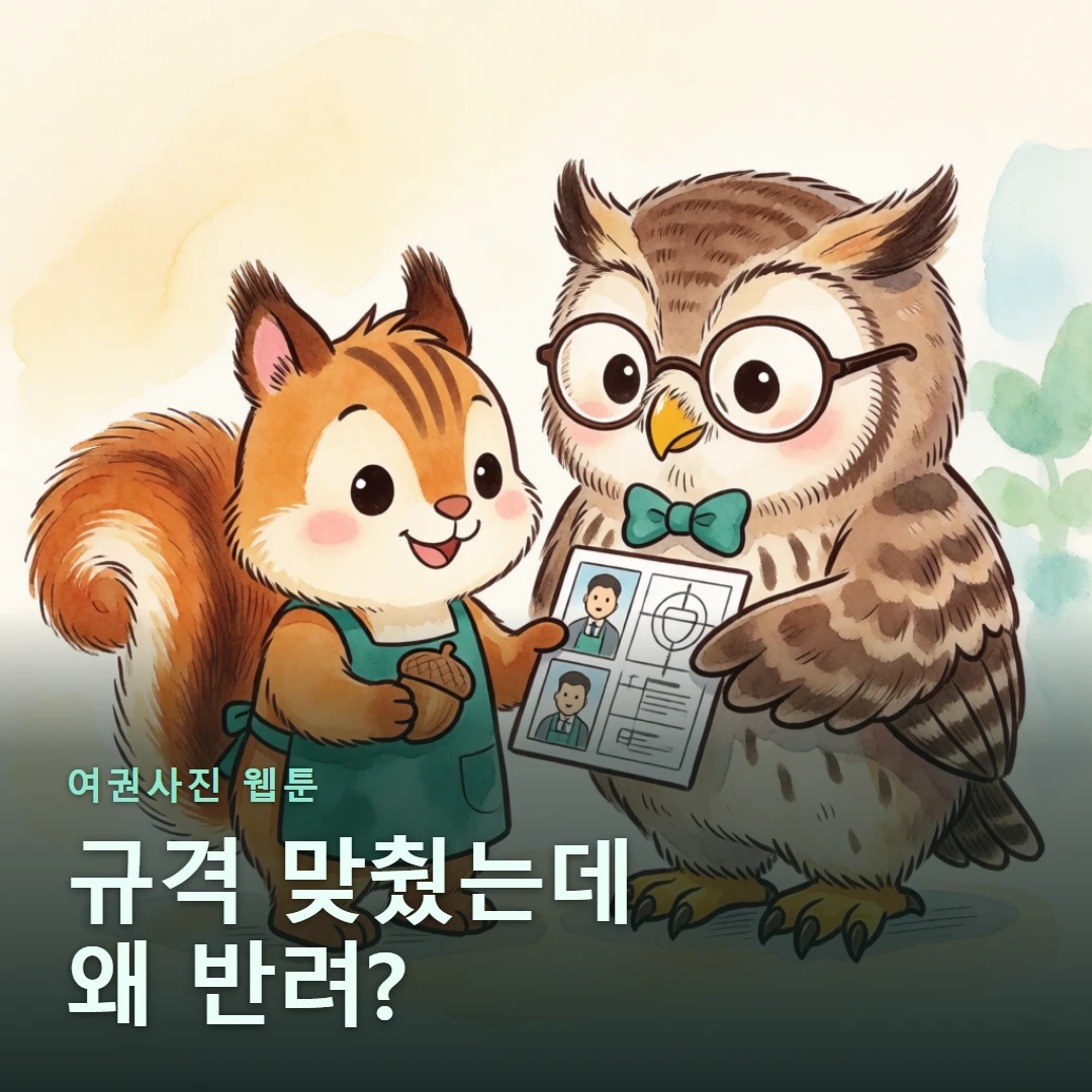 여권사진 웹툰 표지 — 규격 맞췄는데 왜 반려?