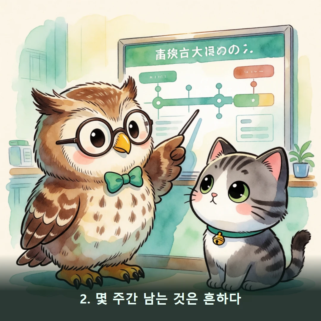 웹툰 2컷 — 2. 몇 주간 남는 것은 흔하다