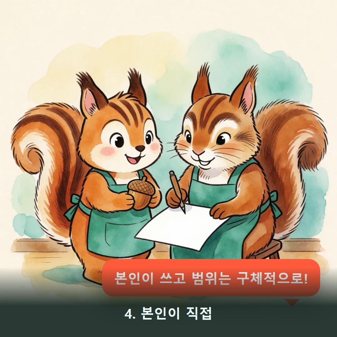 웹툰 4컷 — 4. 본인이 직접 (본인이 쓰고 범위는 구체적으로!)