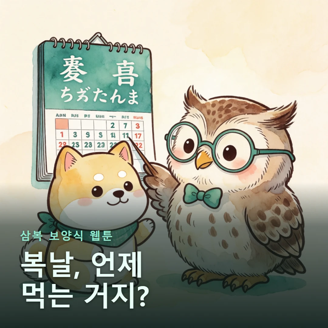 삼복 보양식 웹툰 표지 — 복날, 언제 먹는 거지?