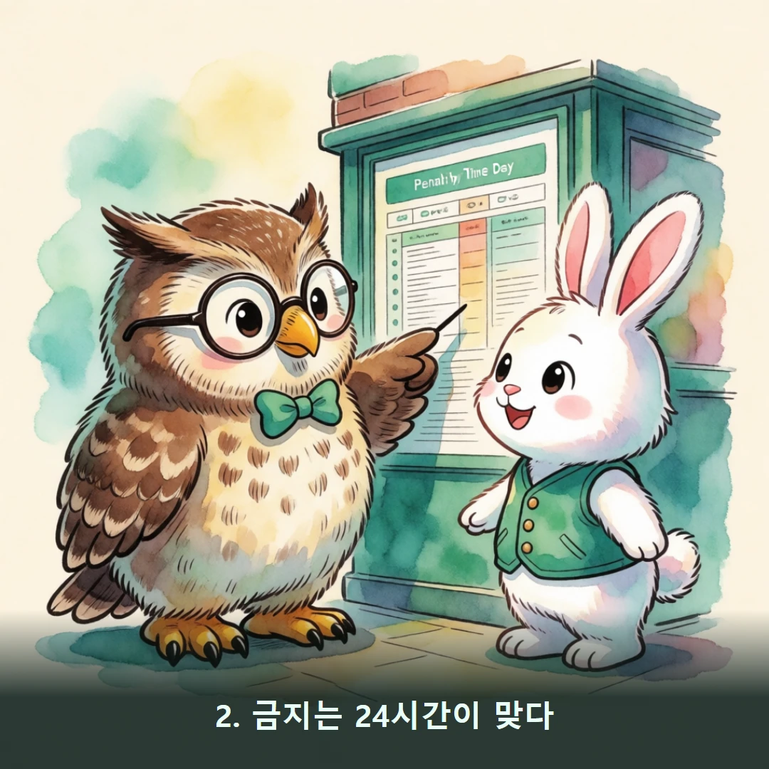 웹툰 2컷 — 2. 금지는 24시간이 맞다