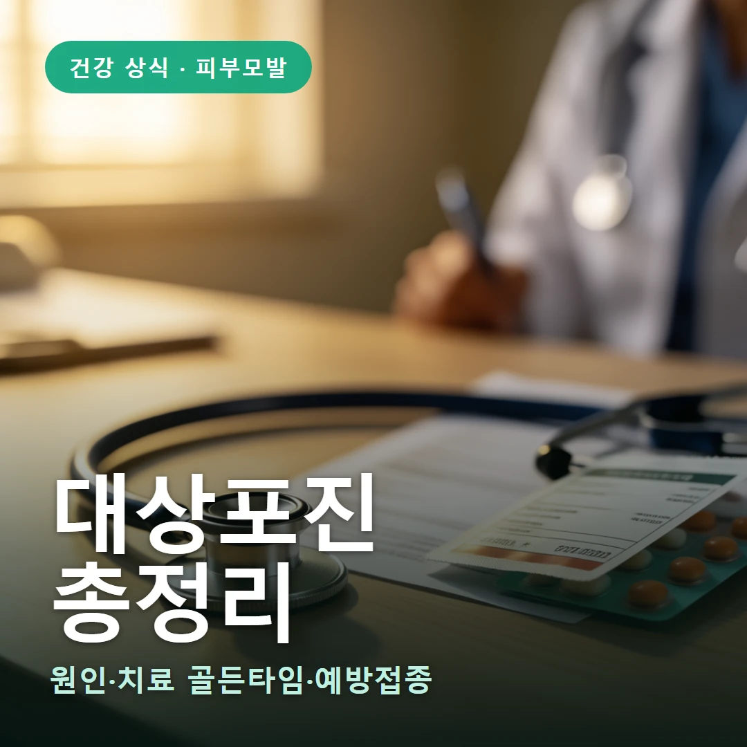 대상포진 요약 표지 — 원인·치료 골든타임·예방접종