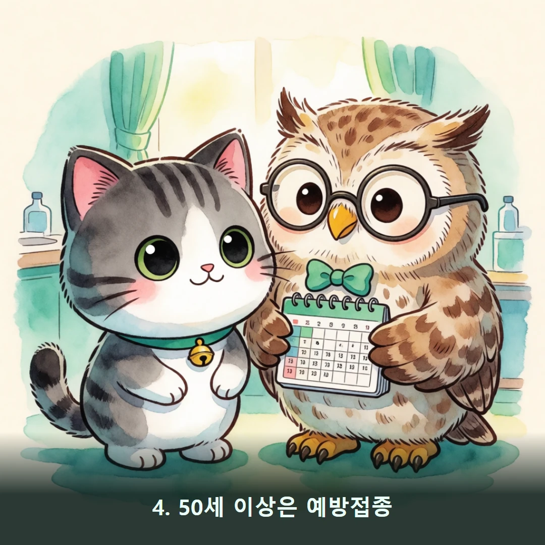 웹툰 4컷 — 4. 50세 이상은 예방접종