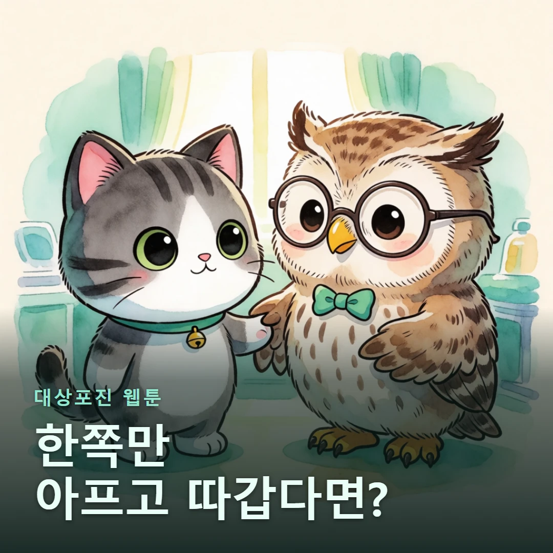 대상포진 웹툰 표지 — 한쪽만 아프고 따갑다면?
