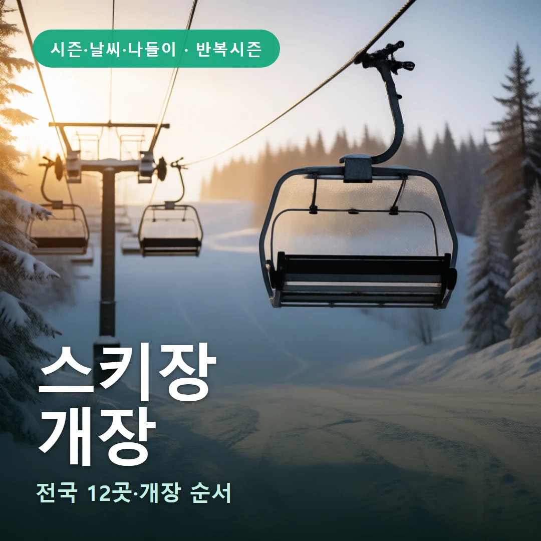 스키장 요약 표지 — 전국 12곳·개장 순서