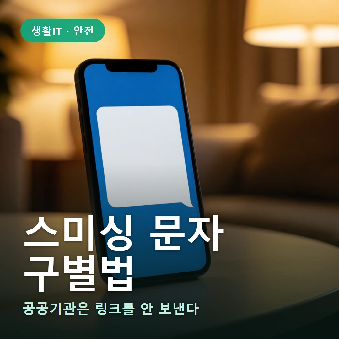 스미싱 문자 요약 표지 — 공공기관은 링크를 안 보낸다