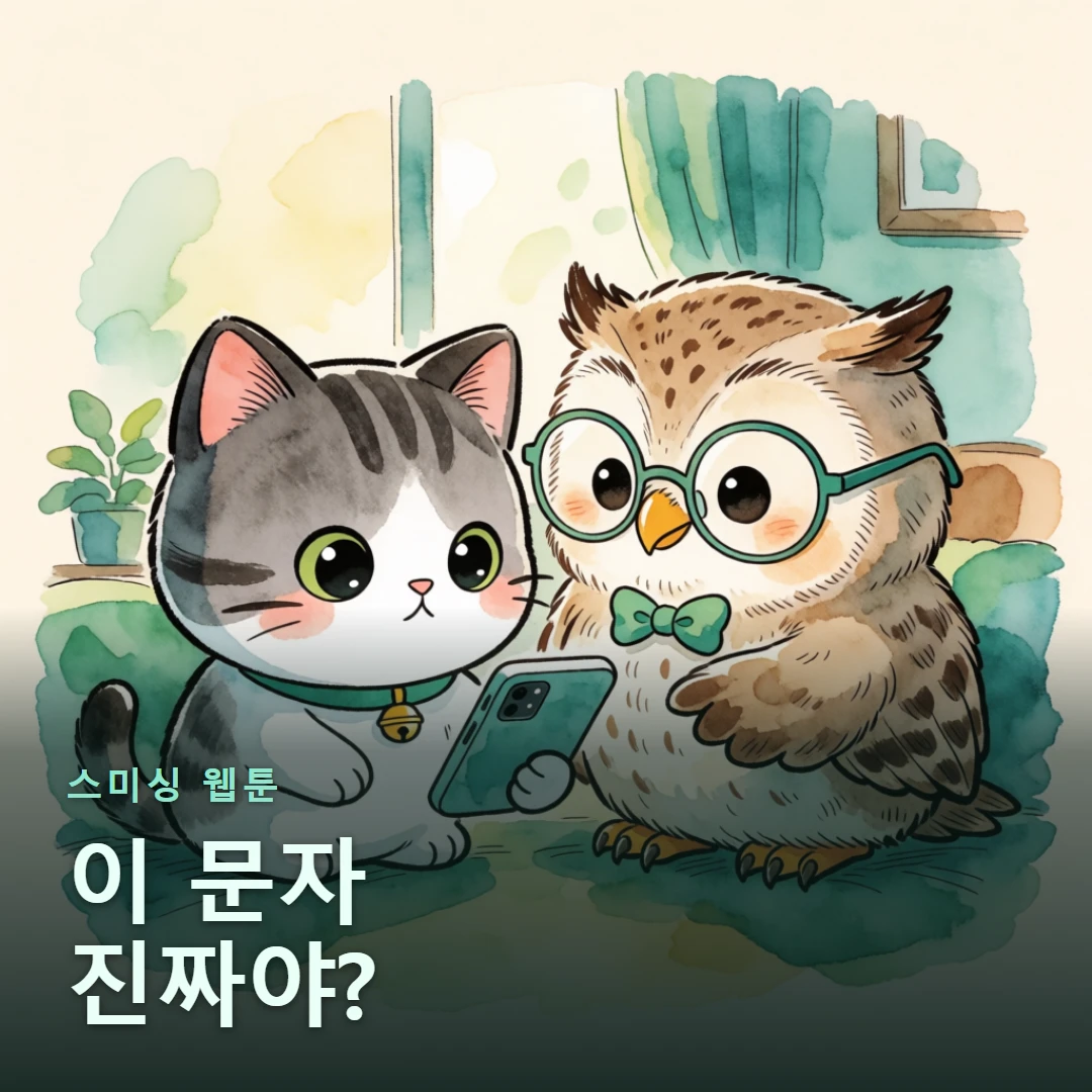 스미싱 웹툰 표지 — 이 문자 진짜야?