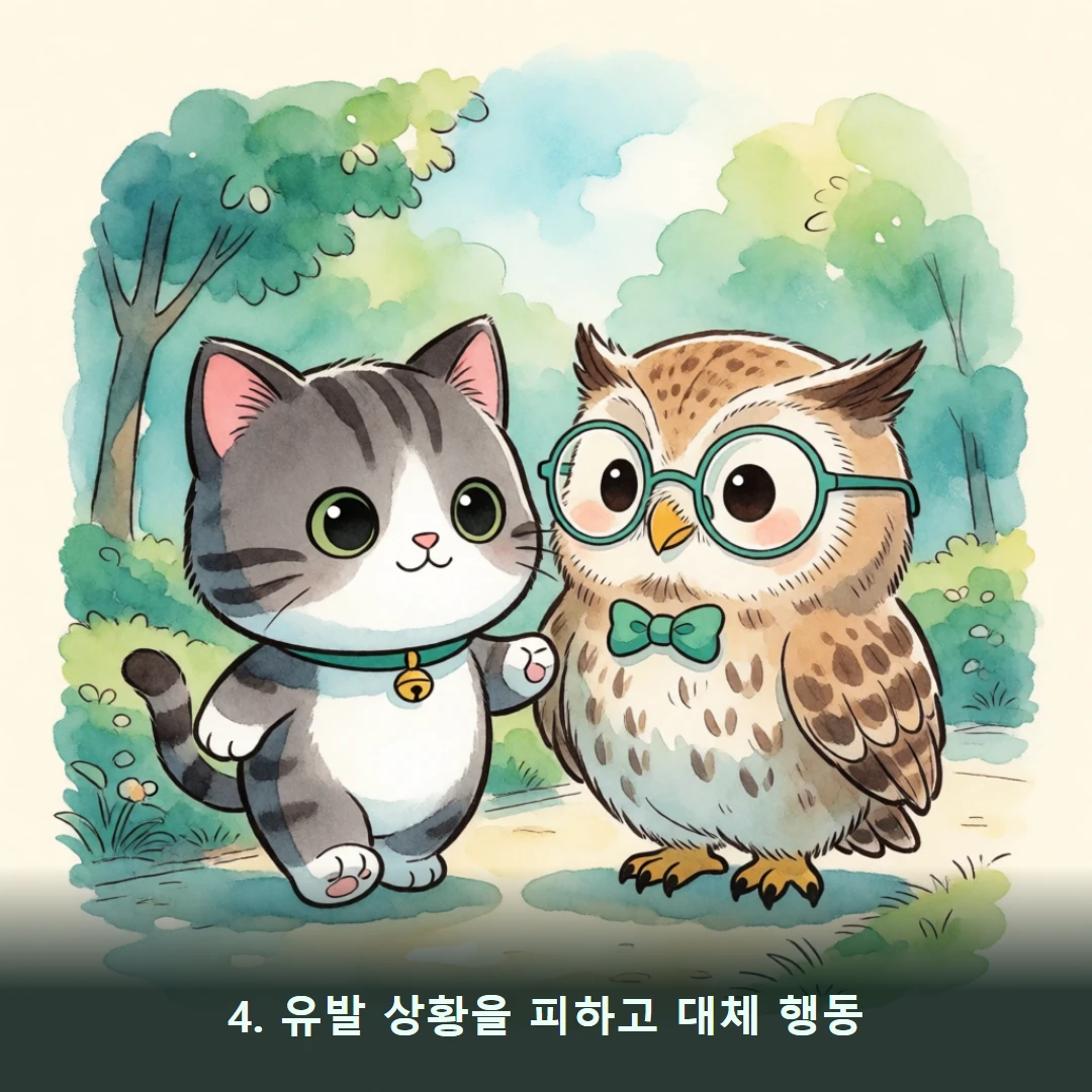 웹툰 4컷 — 4. 유발 상황을 피하고 대체 행동