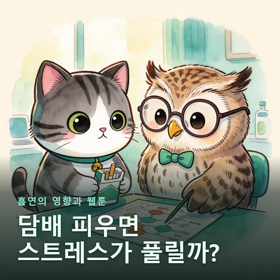 흡연의 영향과 웹툰 표지 — 담배 피우면 스트레스가 풀릴까?