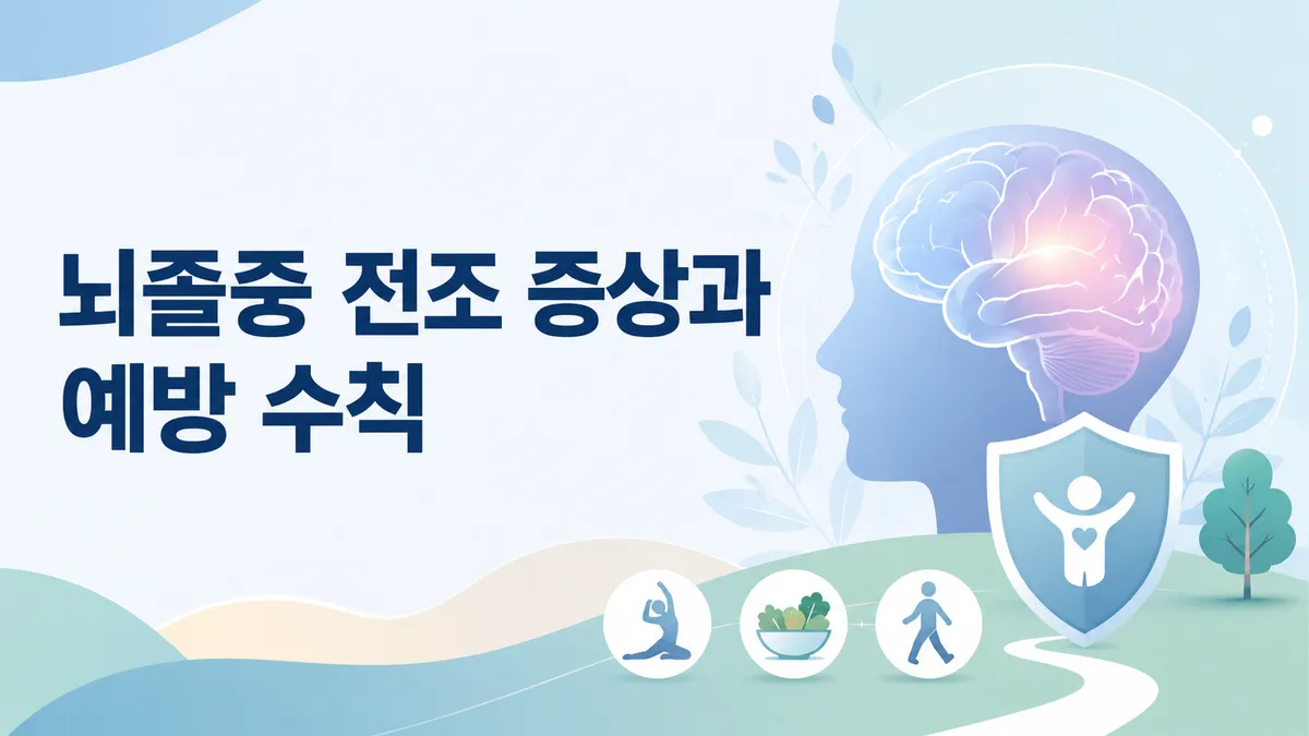 뇌졸중 전조 증상과 예방 수칙