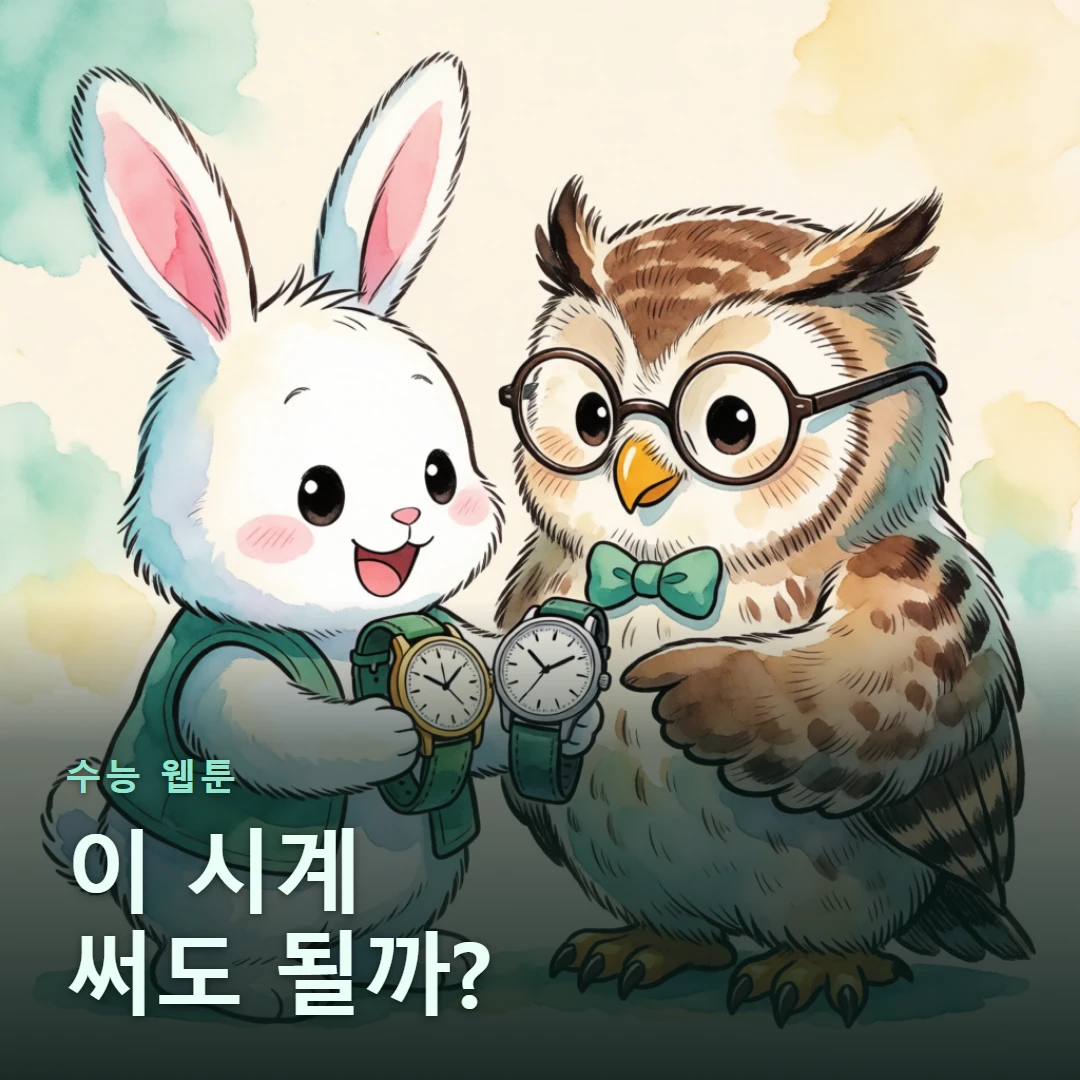 수능 웹툰 표지 — 이 시계 써도 될까?