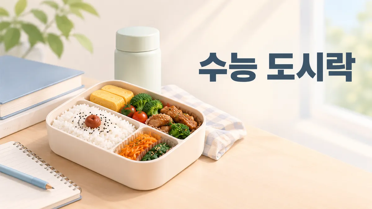 수능 도시락 — 먹고 10분 뒤 영어 듣기입니다