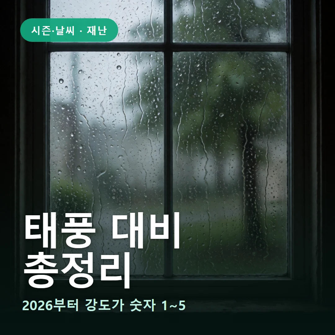 태풍 대비 요약 표지 — 2026부터 강도가 숫자 1~5