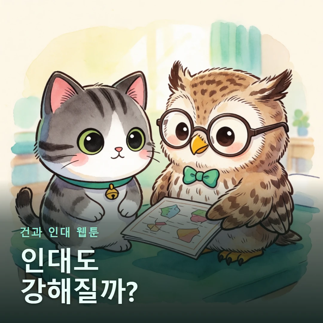 건과 인대 웹툰 표지 — 인대도 강해질까?